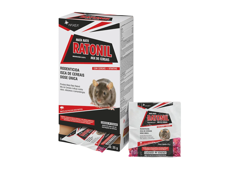 RATICIDA MIX DE CEREAIS RATONIL (40X25 GR) 1KG